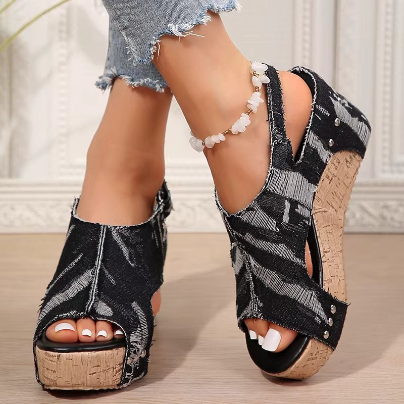 Priscilla | Women's Cork Wedge Sandals