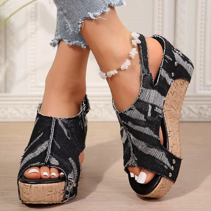 Priscilla | Women's Cork Wedge Sandals