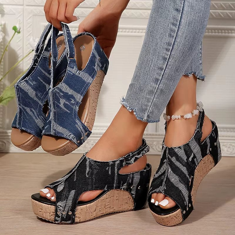 Priscilla | Women's Cork Wedge Sandals