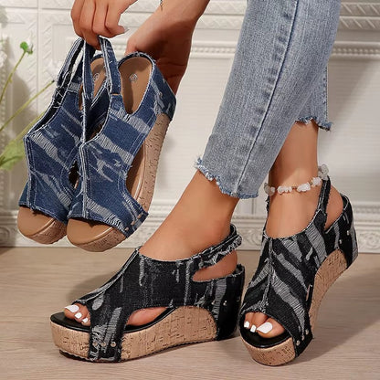 Priscilla | Women's Cork Wedge Sandals