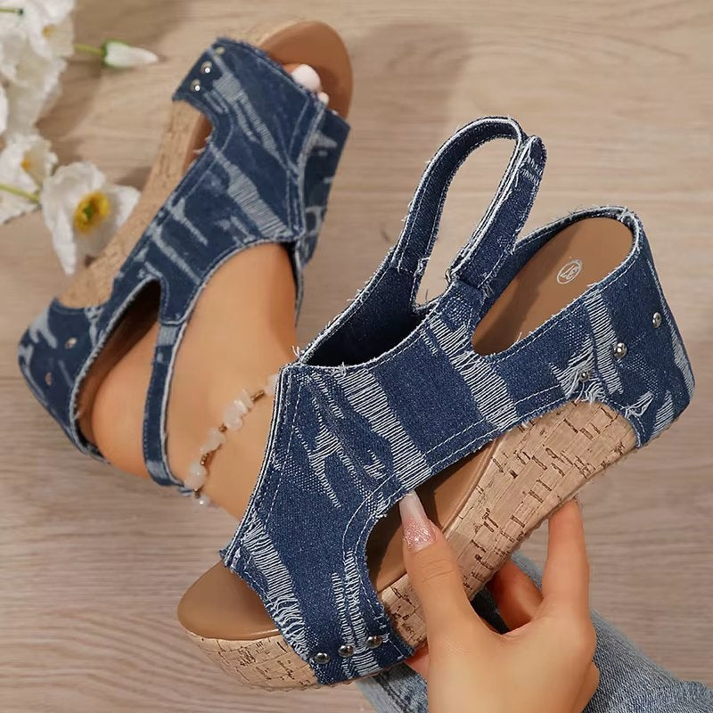 Priscilla | Women's Cork Wedge Sandals