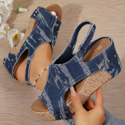 Priscilla | Women's Cork Wedge Sandals