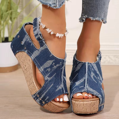 Priscilla | Women's Cork Wedge Sandals