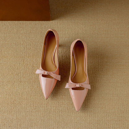 Adriana | Women's Bow Detail Pumps Pointed Toe Kitten Heel Shoes