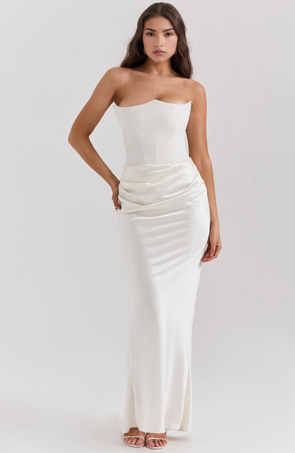 Eleanor | Women's Wedding Guest Lace Strapless Dress Evening