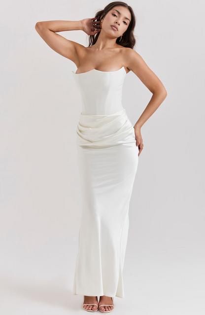 Eleanor | Women's Wedding Guest Lace Strapless Dress Evening