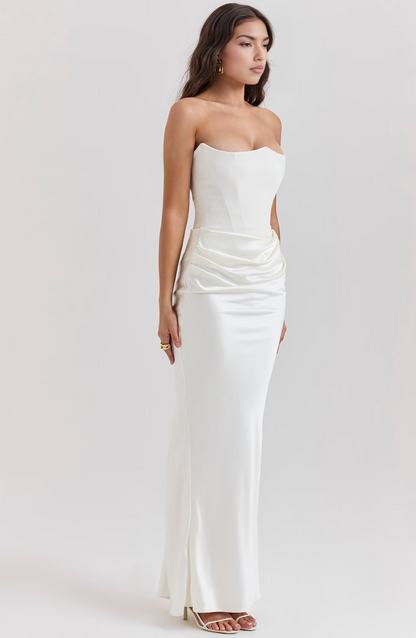 Eleanor | Women's Wedding Guest Lace Strapless Dress Evening