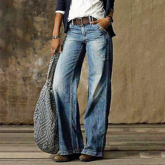 Kate | Women's High Waist Wide Leg Jeans Vintage Flare Denim