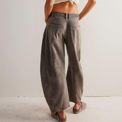 Wren | Women's High Waist Barrel Leg Jeans Easygoing Fit Denim