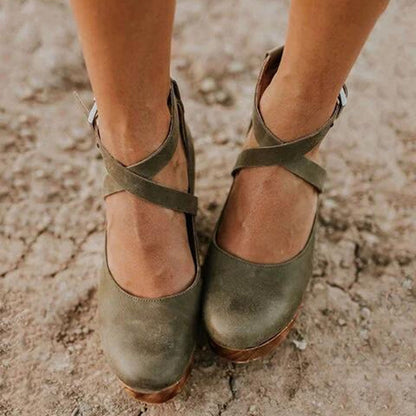 Melissa | Refined Wedge Heels with Closed Toe & Ankle Strap