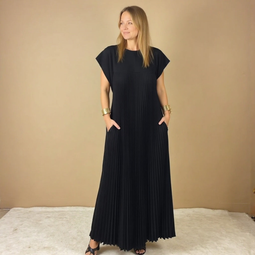 Elizabeth | Women's Flowy Pleated Maxi Dress Cocktail