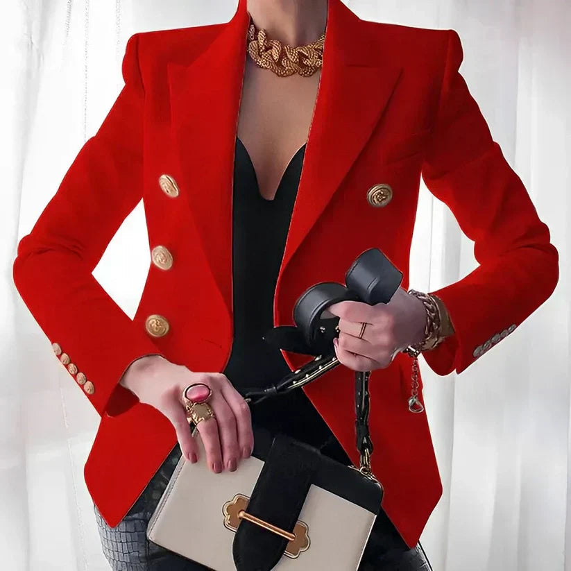 Rhonda | Women's Timeless Double-Breasted Blazer with Gold Buttons