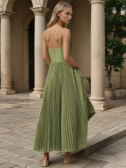 Emma | Sculpted Pleated Maxi Dress