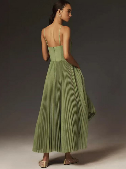 Emma | Sculpted Pleated Maxi Dress