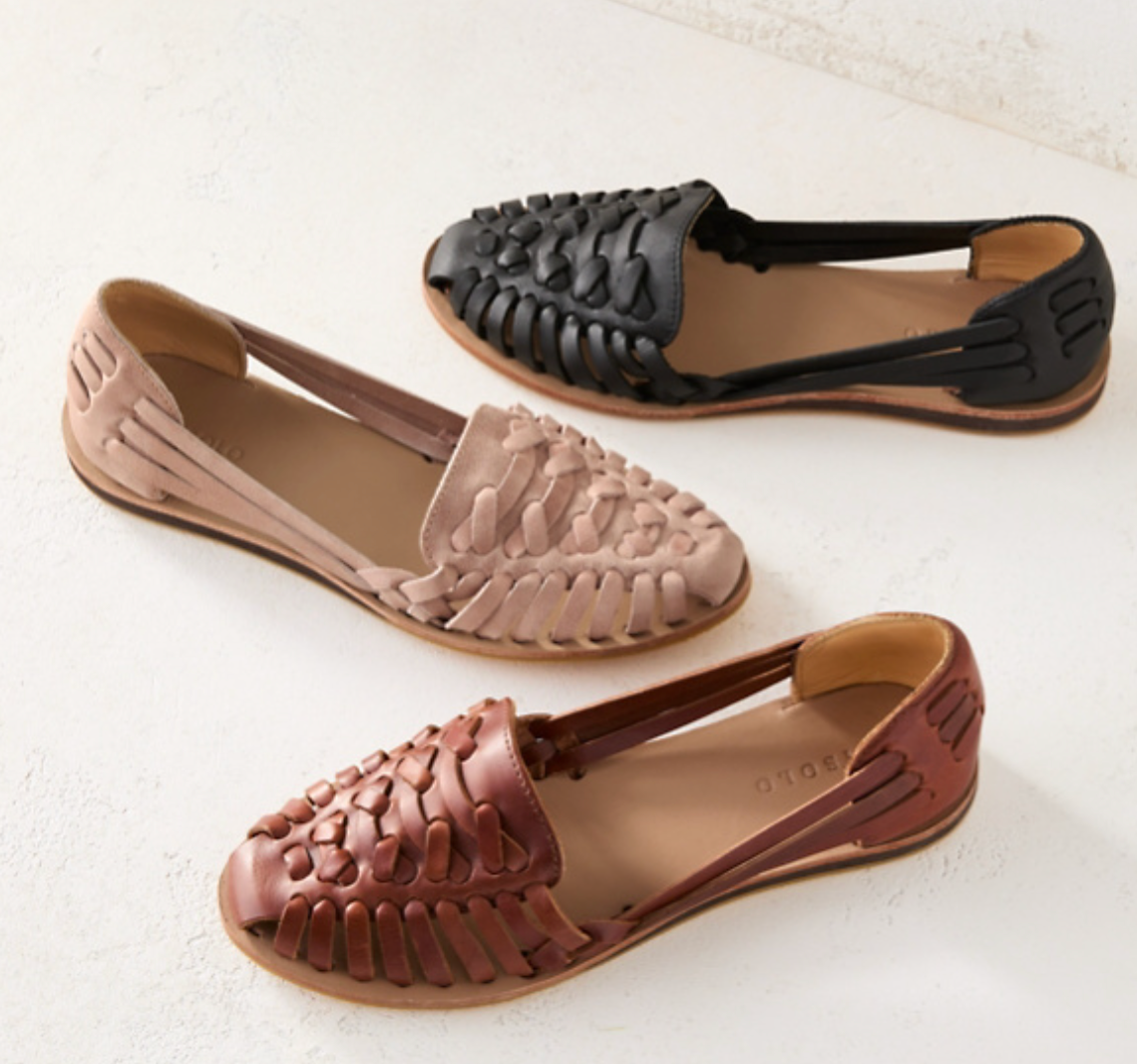 Brittany | Women's Woven Flat Buckle Sandals