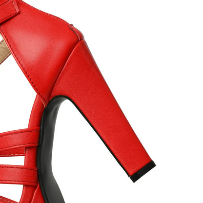 Victoria | Women's Leather Platform Flat Sandals Wide Fit