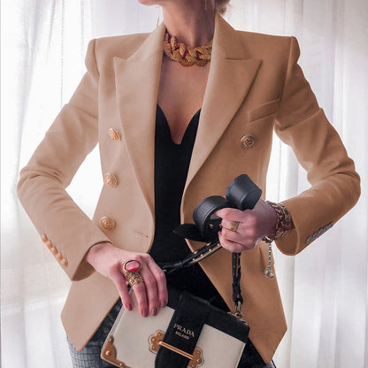 Rhonda | Women's Timeless Double-Breasted Blazer with Gold Buttons