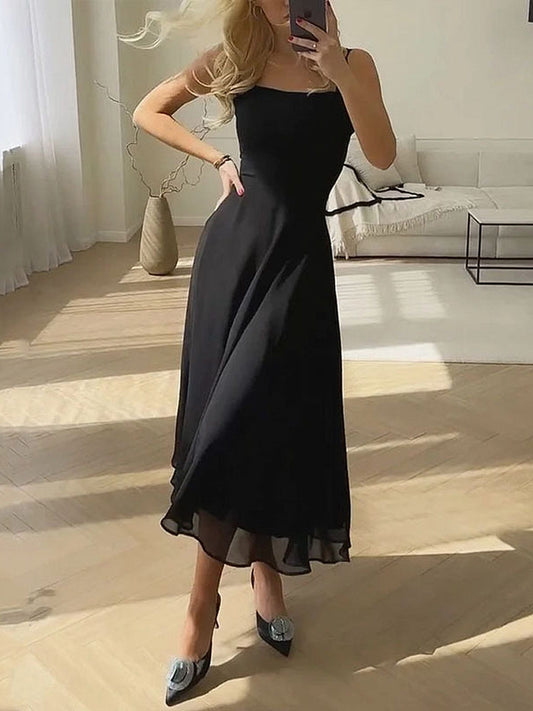 Khloe | Women's Square Neck A-Line Mid-Length Dress Summer Wedding