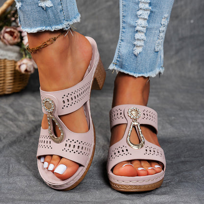 Charlene | Women's Orthopedic Rhinestone Flat Sandals