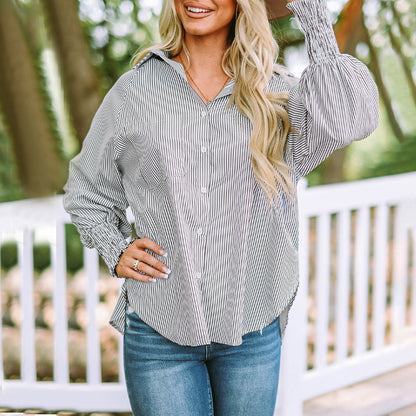 Simone | Women's Striped Oversized Button-Down Shirt Long Sleeve