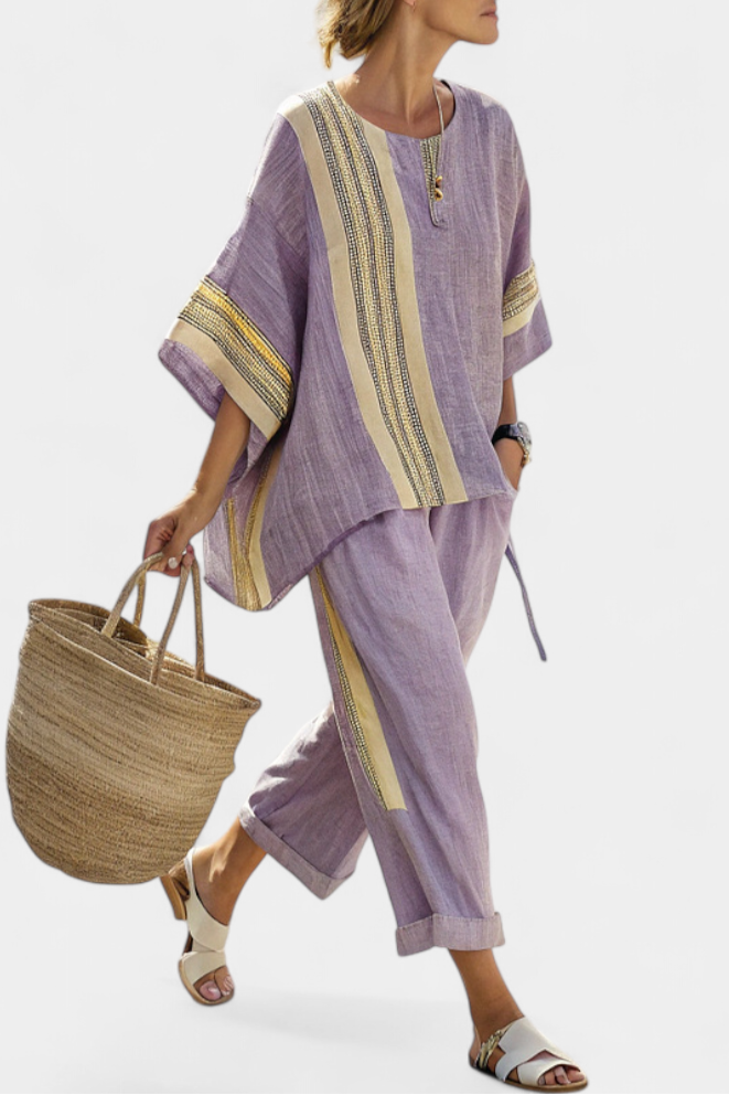 Bailey | Women's Two-Piece Set Oversized Top & Tapered Pants