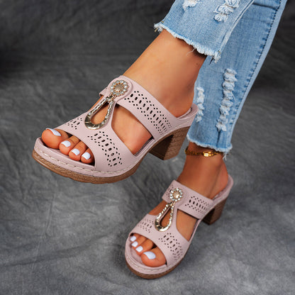 Charlene | Women's Orthopedic Rhinestone Flat Sandals