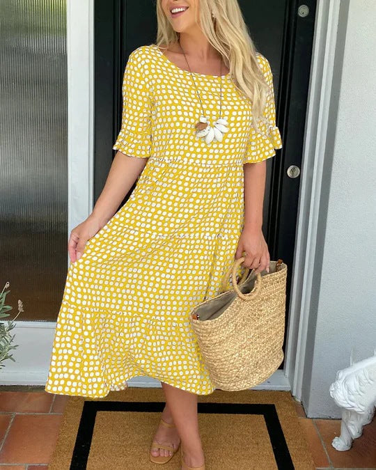 Emery | Relaxed Mid-Length Dress With Dots