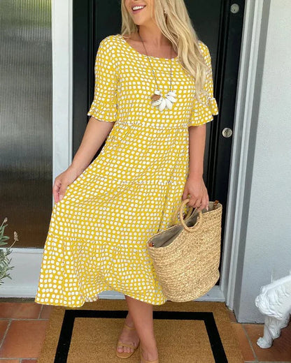 Emery | Relaxed Mid-Length Dress With Dots