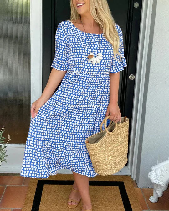 Emery | Relaxed Mid-Length Dress With Dots