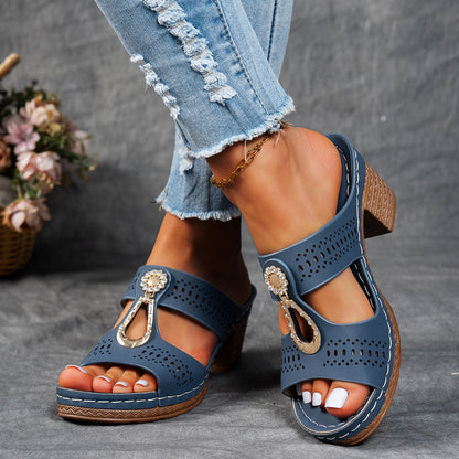 Charlene | Women's Orthopedic Rhinestone Flat Sandals
