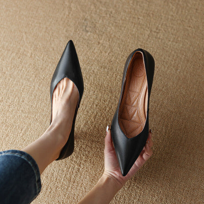Isabella | Women's Pointed Toe Pumps Low Kitten Heel Slip On Shoes