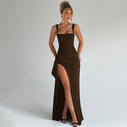 Reagan | Refined Occasion Slip Maxi Dress with Open Back