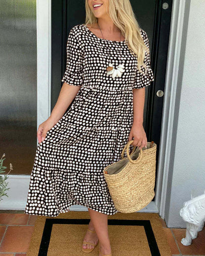 Emery | Relaxed Mid-Length Dress With Dots