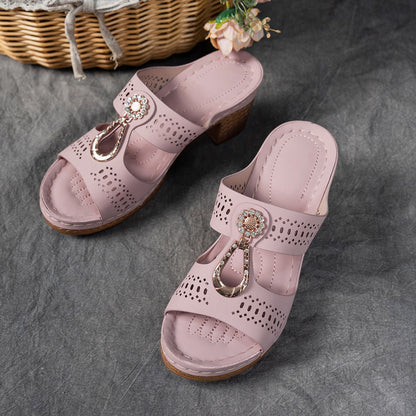 Charlene | Women's Orthopedic Rhinestone Flat Sandals