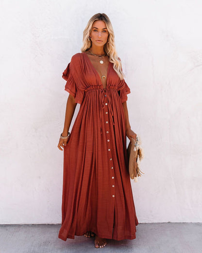 Zoey | Women's Wrap V Neck Bohemian Flowy Beach Cover Up Beach