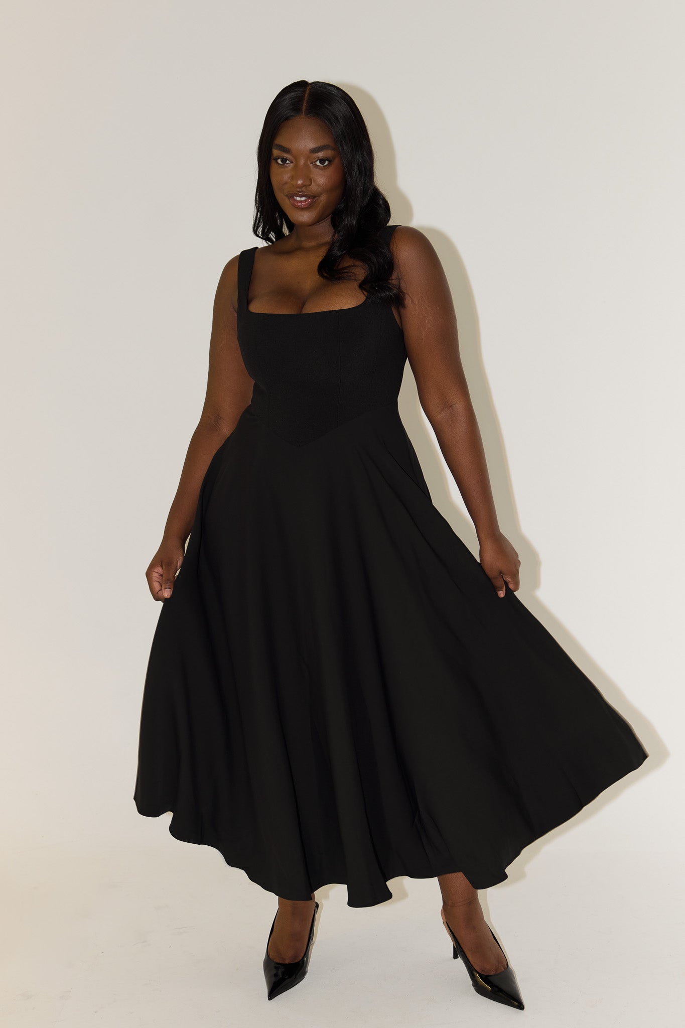 Journee | Timeless Flowy Mid-Length Dress