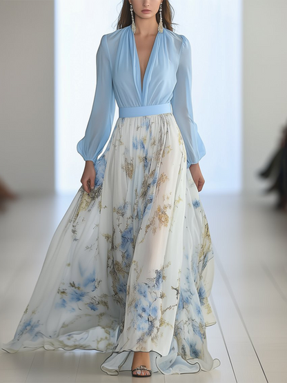 Natalie | Maxi Dress with Dazzling Botanical Print