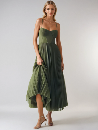 Emma | Sculpted Pleated Maxi Dress