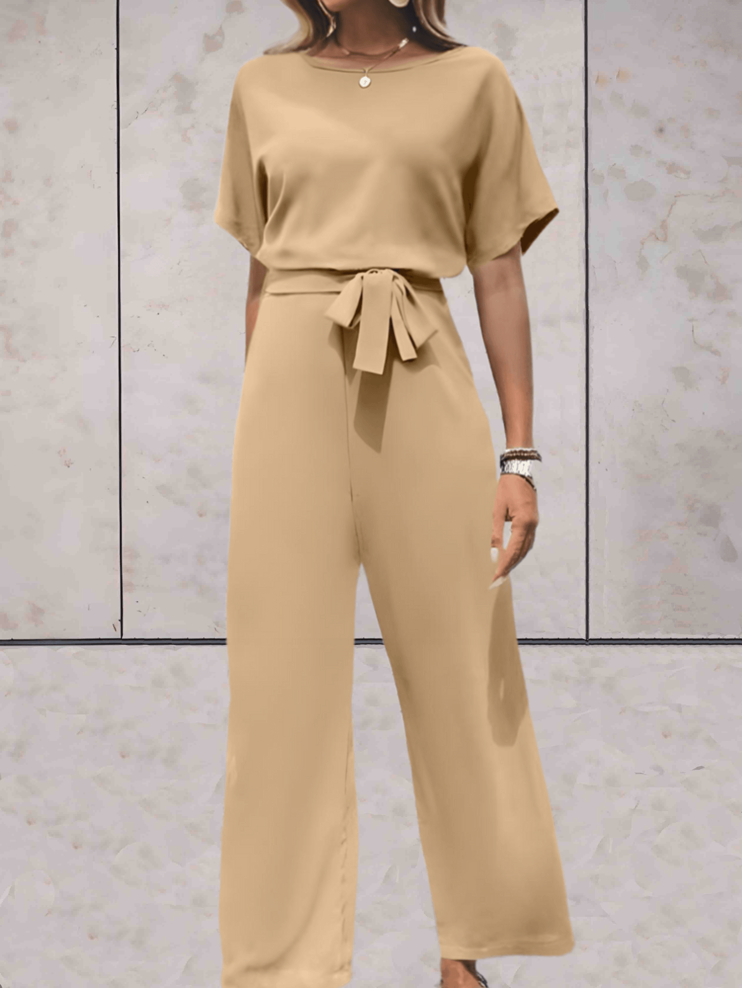 Kelsey | Women's Two Piece Set Short-Sleeved Top Wide-Leg Pants