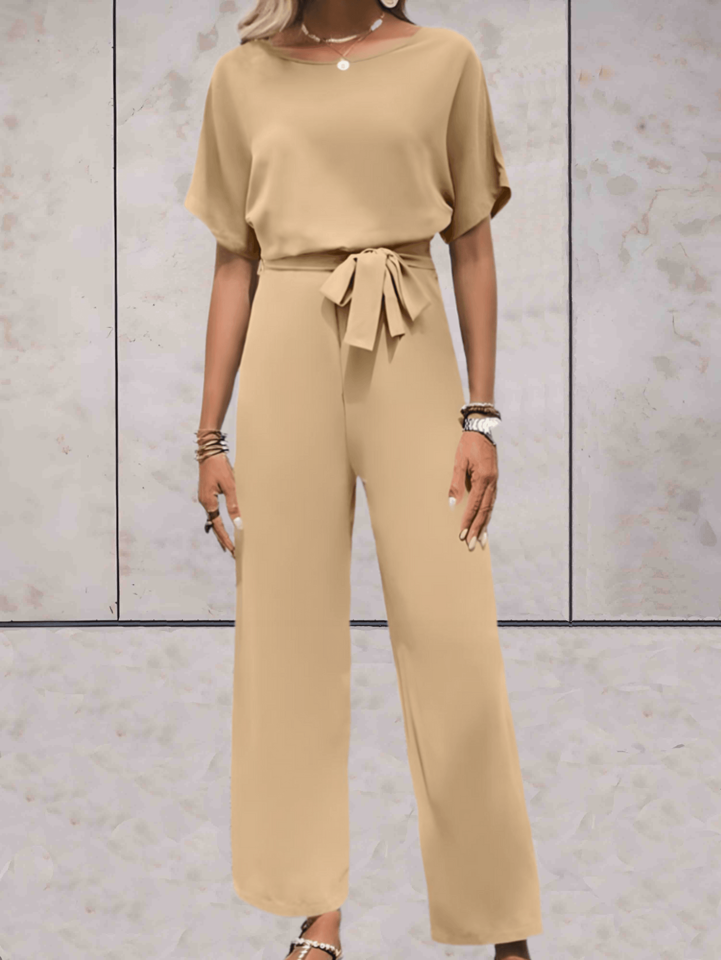 Kelsey | Women's Two Piece Set Short-Sleeved Top Wide-Leg Pants