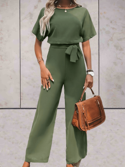 Kelsey | Women's Two Piece Set Short-Sleeved Top Wide-Leg Pants