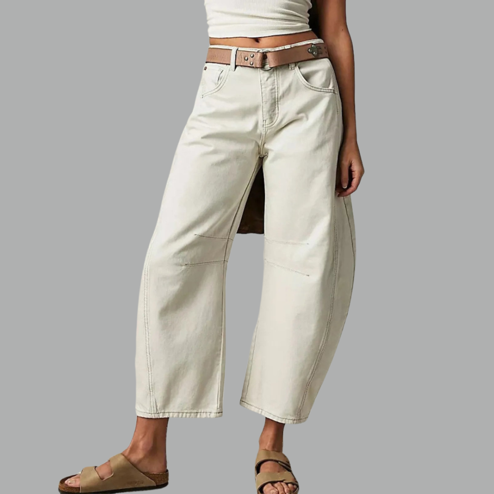 Wren | Women's High Waist Barrel Leg Jeans Easygoing Fit Denim