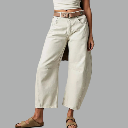 Wren | Women's High Waist Barrel Leg Jeans Easygoing Fit Denim