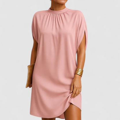 Lily | Women's Mock Neck Batwing Split Sleeve Mid-Length Dress