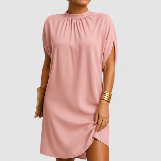 Lily | Women's Mock Neck Batwing Split Sleeve Mid-Length Dress