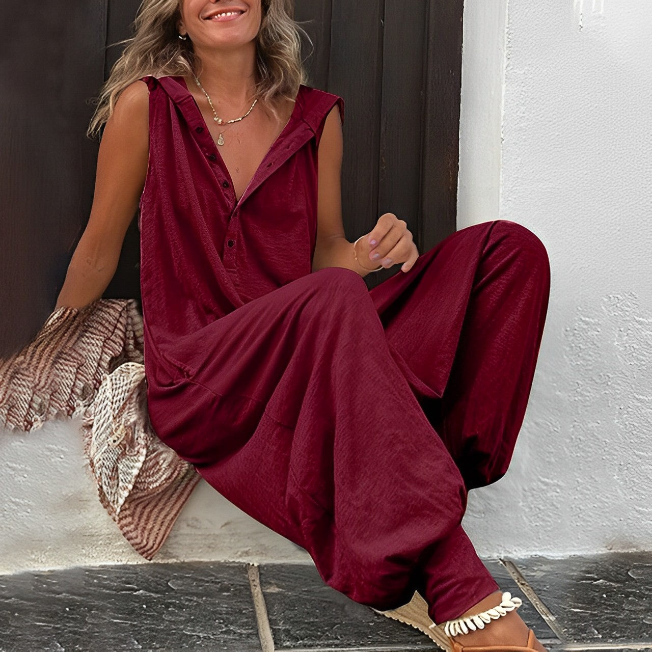 Summer | Women's No-Sleeve Hooded Everyday Jumpsuit