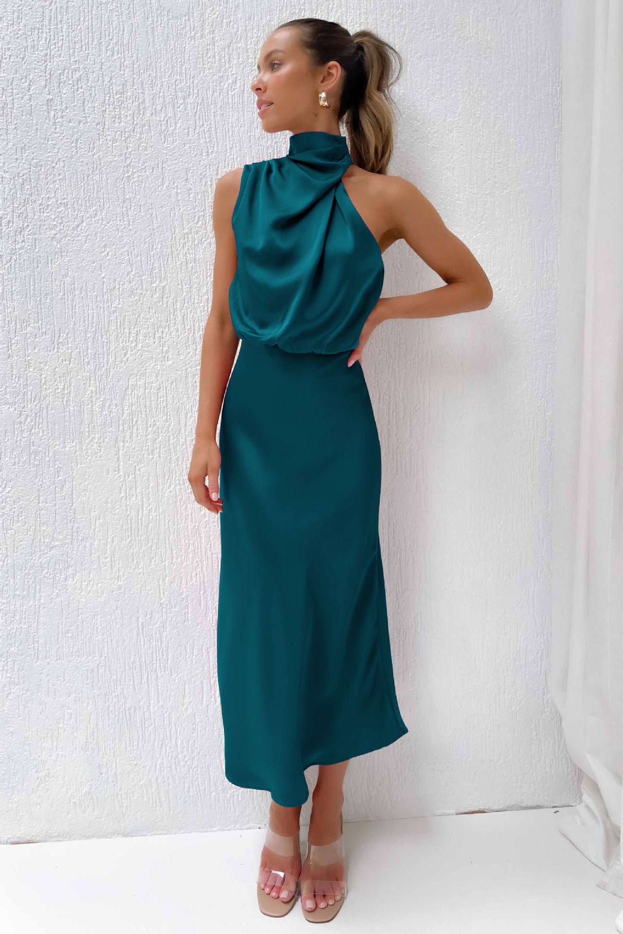 Lacey | Refined Halter Evening Dress