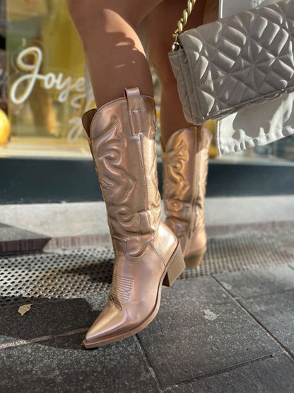Maya | Refined Metallic Cowboy Boots