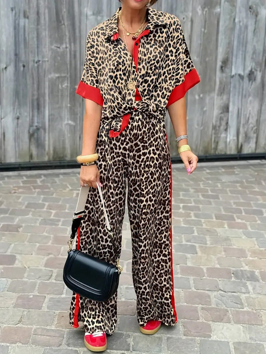 Maria™ | Fluid Leopard Print Wide Ensemble
