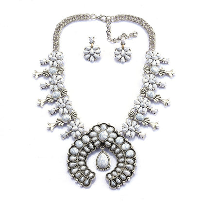 Susan | Southwest Turquoise Blossom Necklace Set